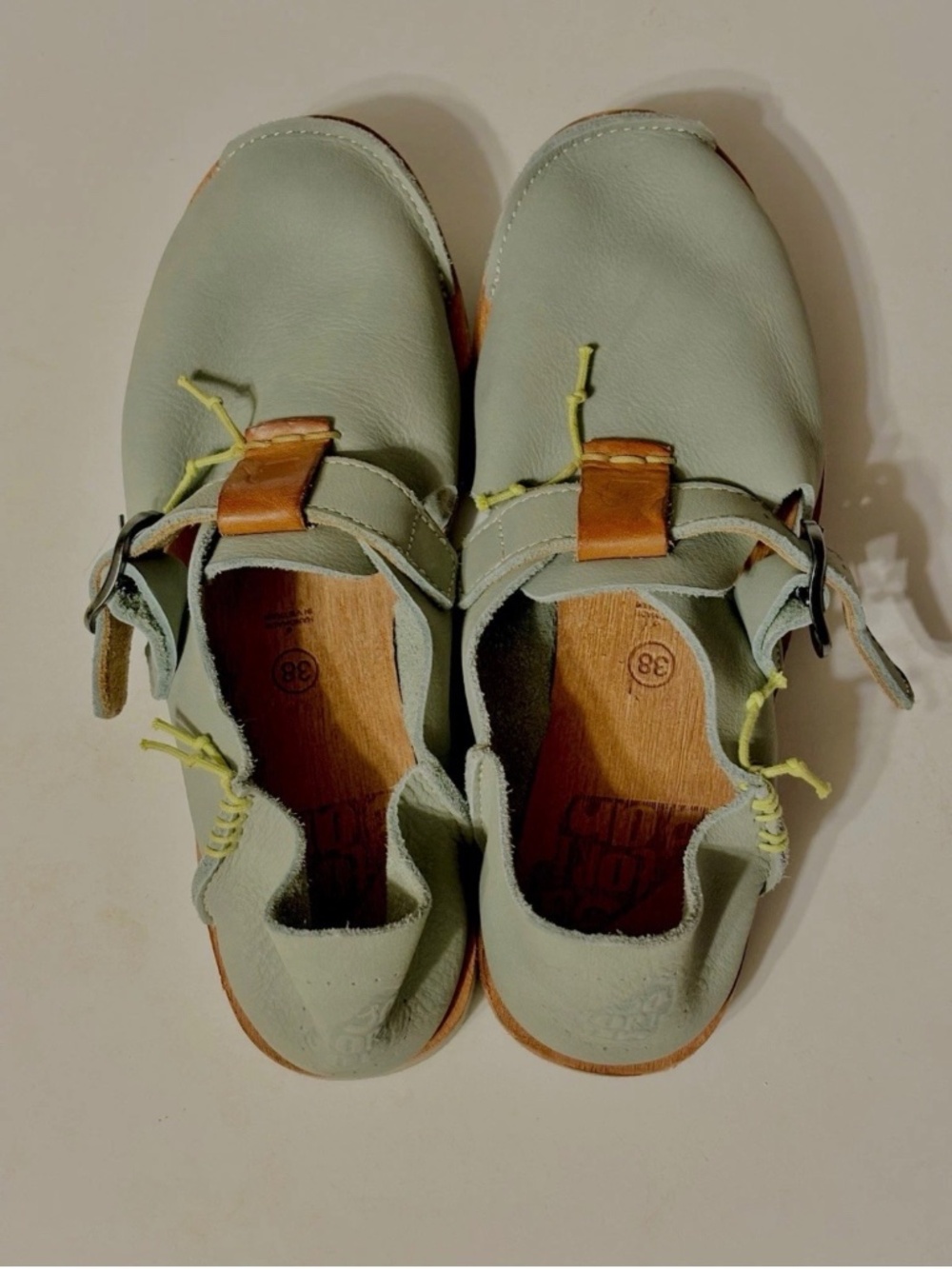 Satorisan Benirras Premium Leather Sundance Marnie Green Fisherman Sandals Sz 38